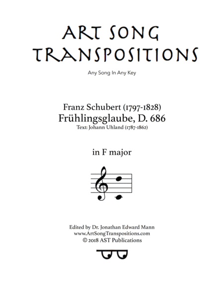 Frhlingsglaube D 686 F Major Sheet Music