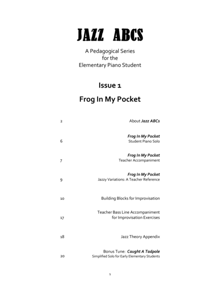 Frog In My Pocket Sheet Music