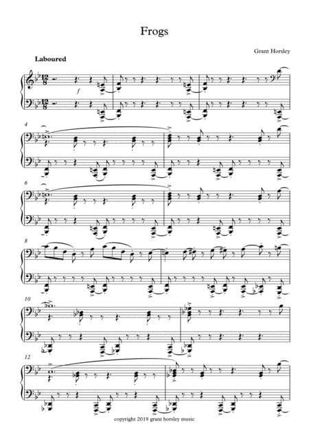 Free Sheet Music Frogs Piano Music For Characters And Animals