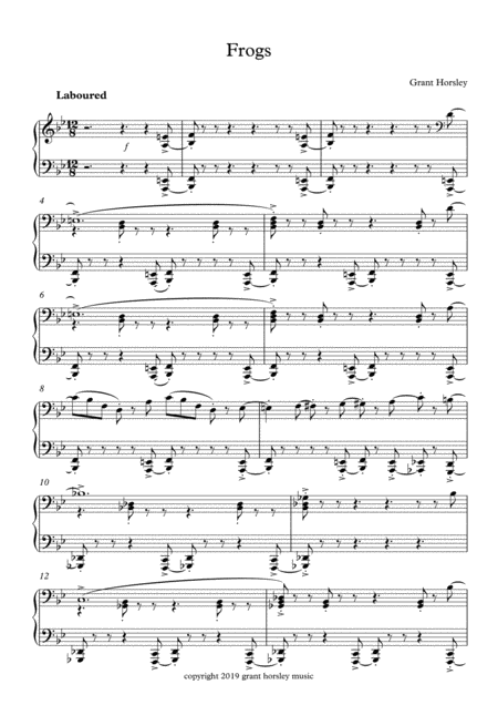 Frogs Piano Music For Characters And Animals Sheet Music