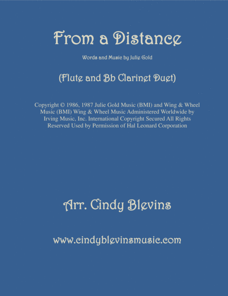 Free Sheet Music From A Distance Arranged For Flute And Bb Clarinet