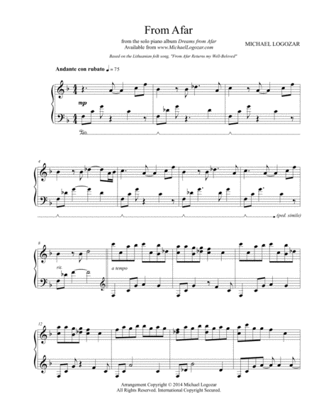 Free Sheet Music From Afar