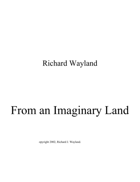 Free Sheet Music From An Imaginary Land