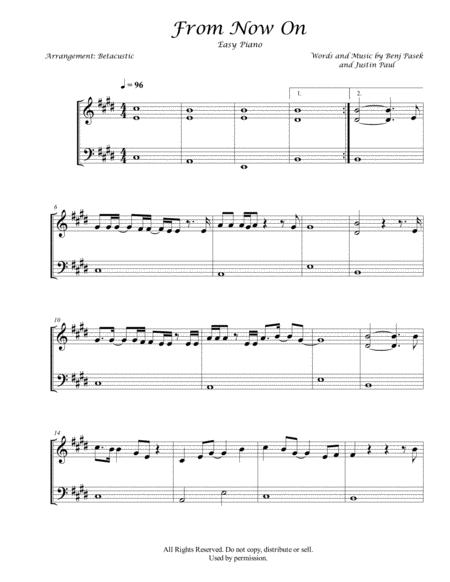 From Now On The Greatest Showman Sheet Music Easy Sheet Music