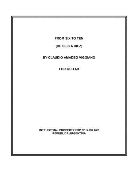 Free Sheet Music From Six To Ten De Seis A Diez