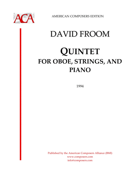 Free Sheet Music Froom Quintet For Oboe Strings And Piano
