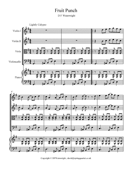 Free Sheet Music Fruit Punch A Light Calypso For Junior Strings With Score Parts And Mp3