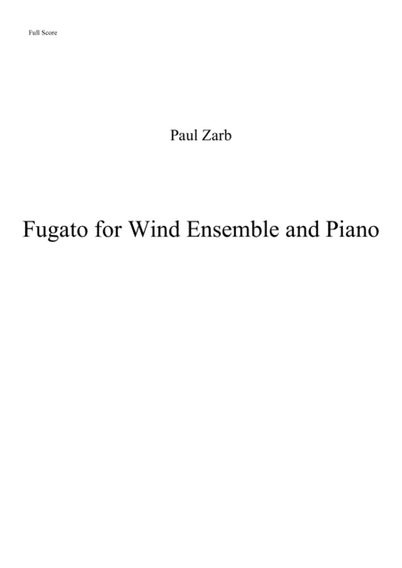 Fugato For Wind Ensemble And Piano Sheet Music