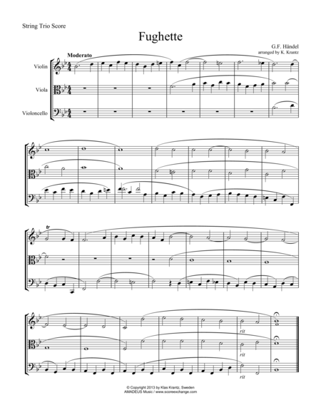 Fughette For String Trio Sheet Music