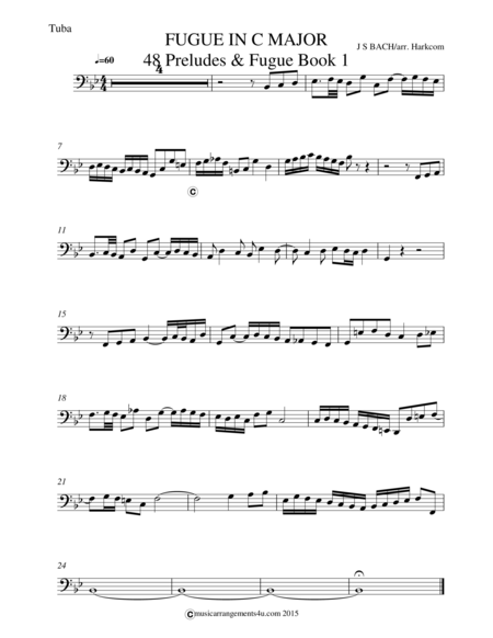 Free Sheet Music Fugue In C Major From 48 Preludes Fugues Book 1