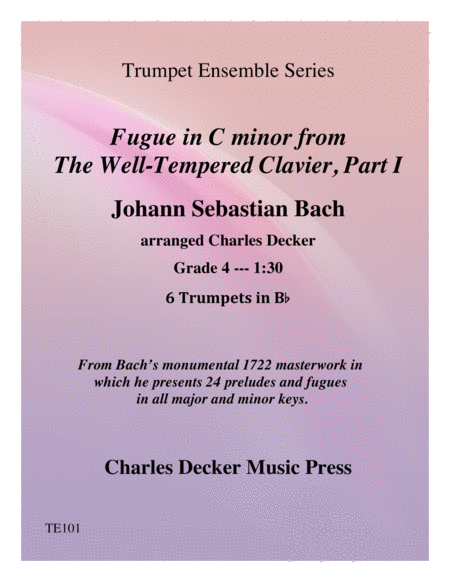 Fugue In C Minor From The Well Tempered Clavier Book 1 For Trumpet Ensemble Sheet Music