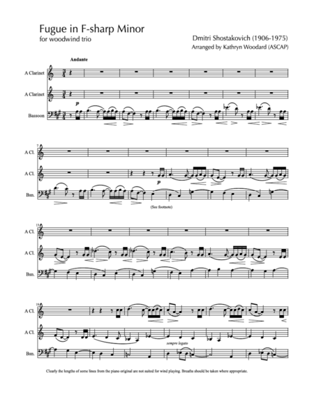 Fugue In F Sharp Minor Sheet Music