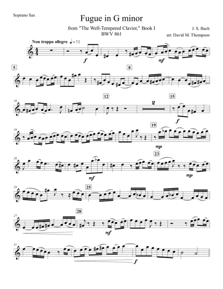 Fugue In G Minor From Wtc Sheet Music