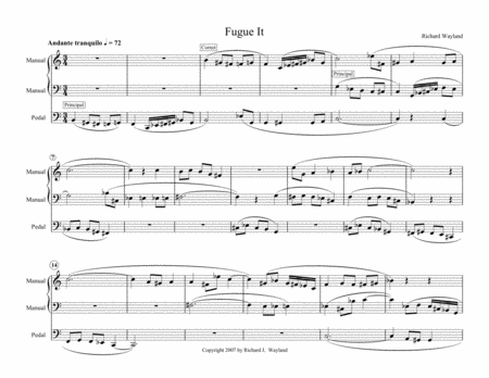 Free Sheet Music Fugue It