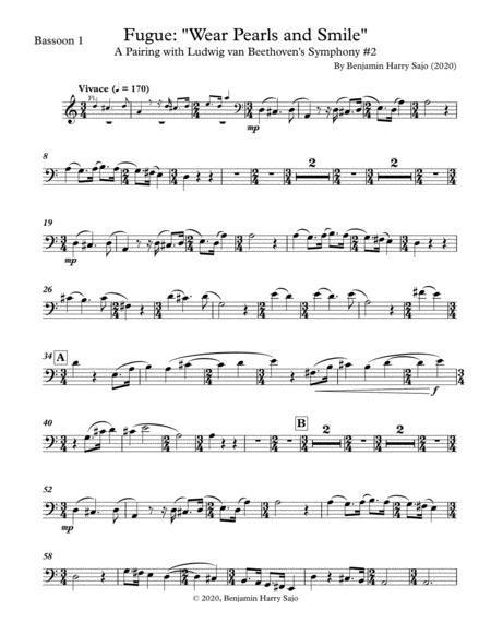 Free Sheet Music Fugue Wear Pearls And Smile A Pairing With Beethoven Symphony 2 Bassoon 1