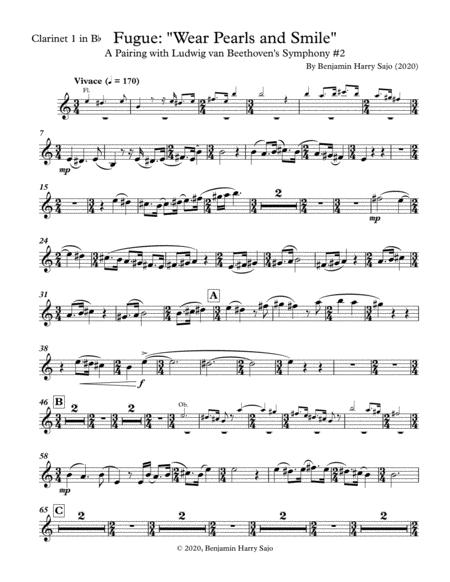 Fugue Wear Pearls And Smile A Pairing With Beethoven Symphony 2 Clarinet 1 Sheet Music