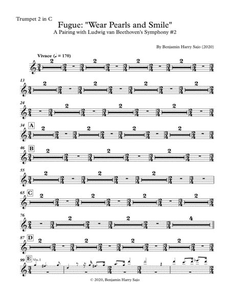 Fugue Wear Pearls And Smile A Pairing With Beethoven Symphony 2 Trumpet In C 2 Sheet Music