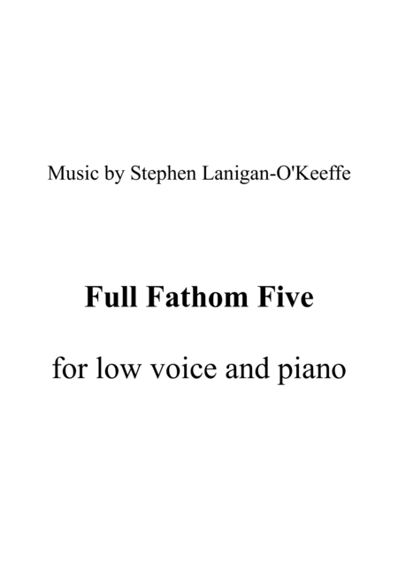 Free Sheet Music Full Fathom Five Piano Vocal