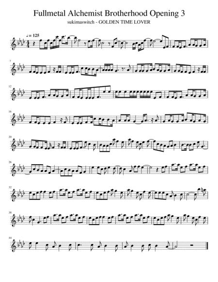 Free Sheet Music Fullmetal Alchemist Brotherhood Opening 3