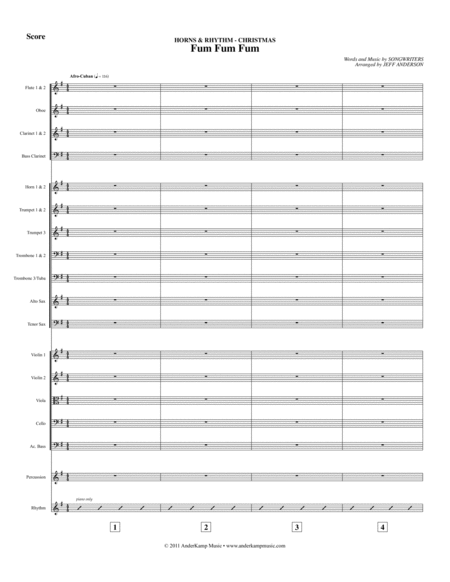 Free Sheet Music Fum Fum Fum Instrumental Arrangement For Horn Section
