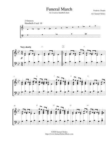 Funeral March Chopin For 2 Octave Handbell Choir Sheet Music