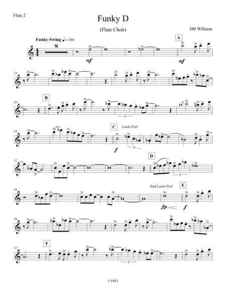 Free Sheet Music Funky D Flute Ii