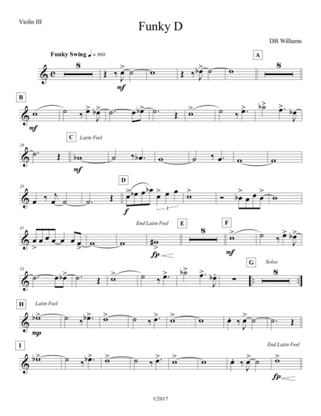 Funky D Violin Iii Sheet Music