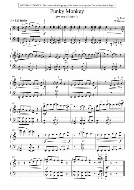 Free Sheet Music Funky Monkey