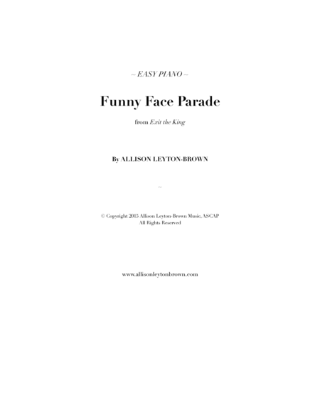 Free Sheet Music Funny Face Parade Easy Piano Solo By Allison Leyton Brown