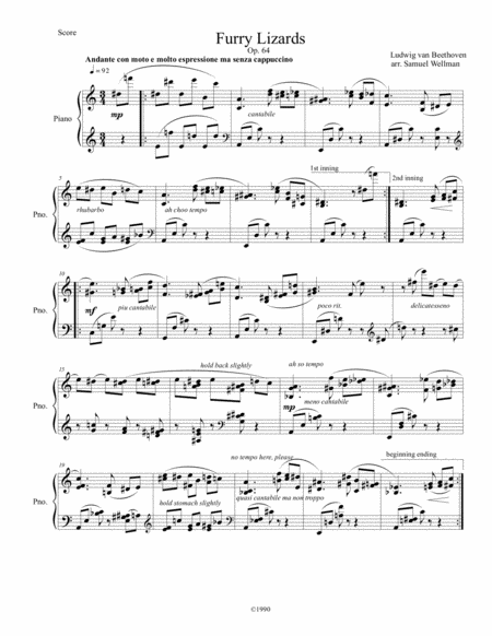 Free Sheet Music Furry Lizards Op 64