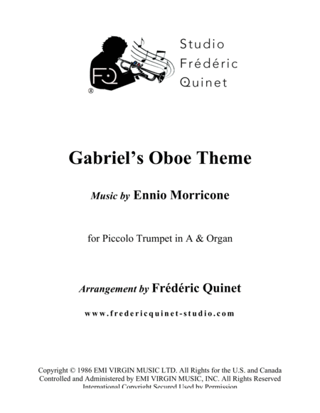 Gabriels Oboe For Piccolo Trumpet And Organ Sheet Music