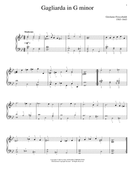 Gagliarda Sheet Music