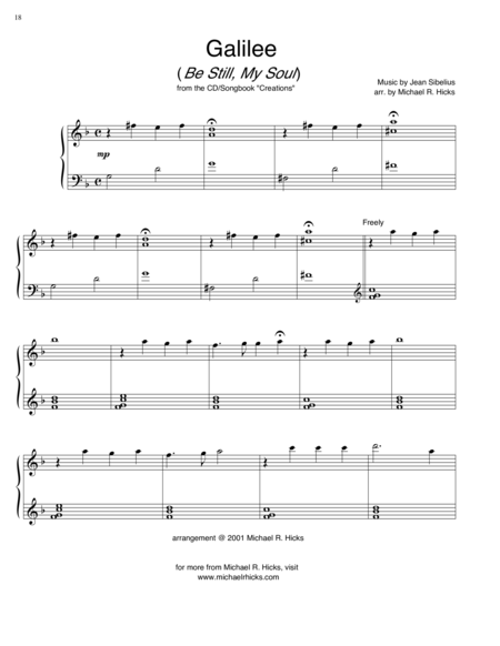 Galilee Be Still My Soul Sheet Music