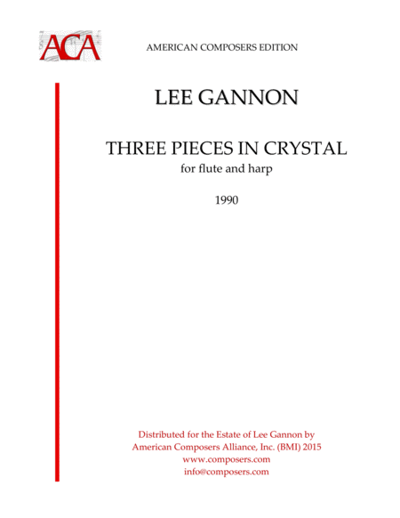 Gannon Three Pieces In Crystal Sheet Music