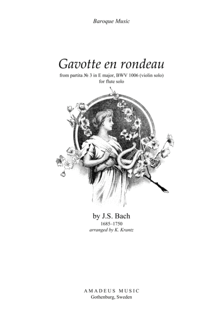 Gavotte En Rondeau Bwv 1006 For Flute Solo Sheet Music