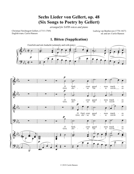 Gellertlieder Satb Sheet Music