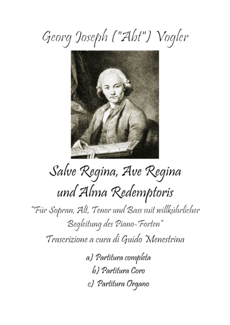 Georg Joseph Abt Vogler Salve Regina Ave Regina Und Alma Redemptoris Sheet Music