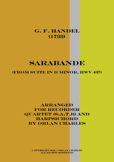 George Friderich Handel Sarabande From Suite In D Minor Hwv 437 Sheet Music