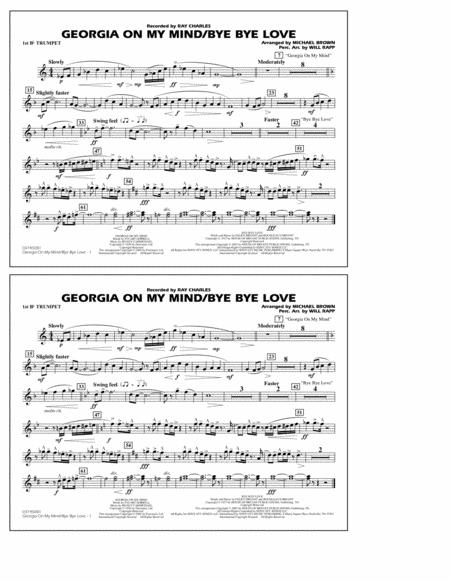 Free Sheet Music Georgia On My Mind Bye Bye Love Arr Michael Brown 1st Bb Trumpet