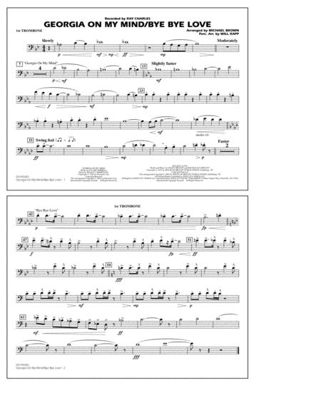 Georgia On My Mind Bye Bye Love Arr Michael Brown 1st Trombone Sheet Music