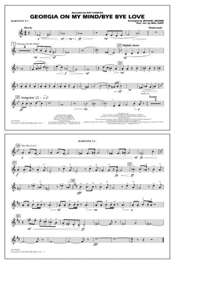 Georgia On My Mind Bye Bye Love Arr Michael Brown Baritonet C Sheet Music