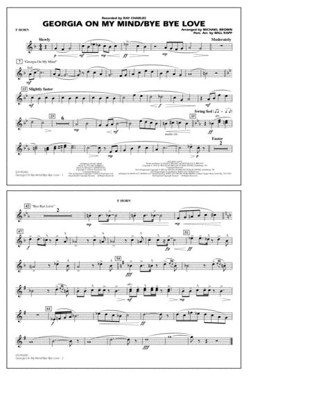 Georgia On My Mind Bye Bye Love Arr Michael Brown F Horn Sheet Music