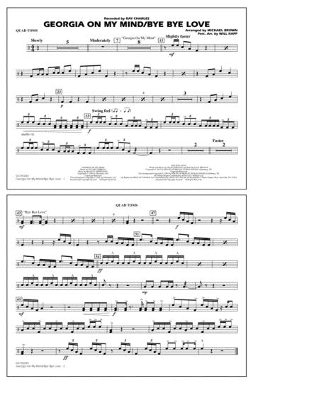 Free Sheet Music Georgia On My Mind Bye Bye Love Arr Michael Brown Quad Toms