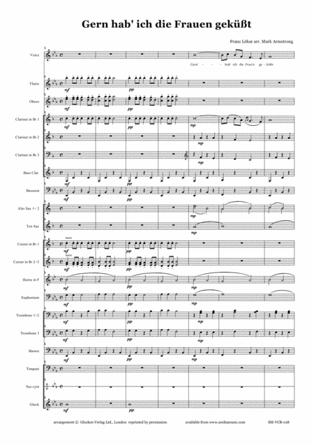 Free Sheet Music Gern Hab Ich Die Frauen Gekusst Girls Were Made To Love And Kiss For Voice And Concert Band