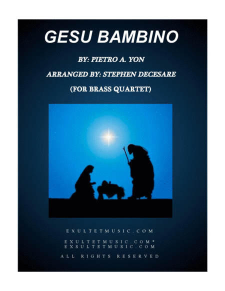 Free Sheet Music Gesu Bambino For Brass Quartet