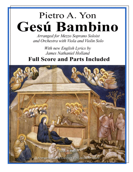 Gesu Bambino For Mezzo Soprano Voice Orchestra Score And Parts And New English Lyrics Sheet Music