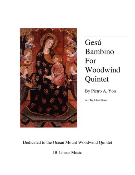 Free Sheet Music Gesu Bambino Infant Jesus For Woodwind Quintet