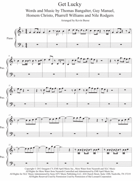 Get Lucky Piano Sheet Music