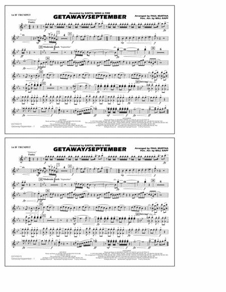 Getaway September Arr Paul Murtha 1st Bb Trumpet Sheet Music