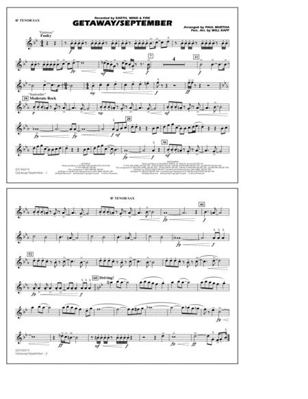 Getaway September Arr Paul Murtha Bb Tenor Sax Sheet Music